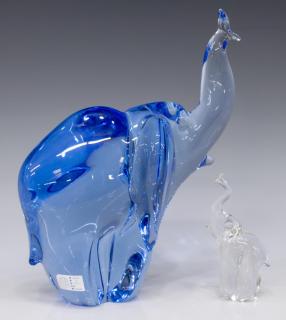 Appraisal: MURANO ART GLASS STANDING ELEPHANT FIGURES lot of Murano art