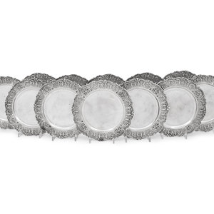 Appraisal: A Set of Twelve American Silver Bread Plates each marked