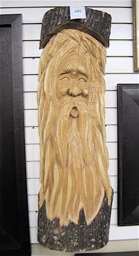 Appraisal: PORTRAIT WOOD CARVING the bust of a bearded mountain man