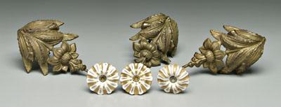 Appraisal: Set of eight curtain tiebacks brass and porcelain each shaped