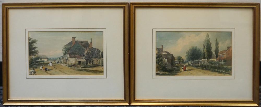 Appraisal: John Preston Neale British - Country Town Scenes Two Watercolors