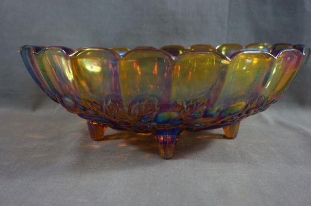 Appraisal: Gold Carnival Glass with Grapes and Leaves pattern by Indiana