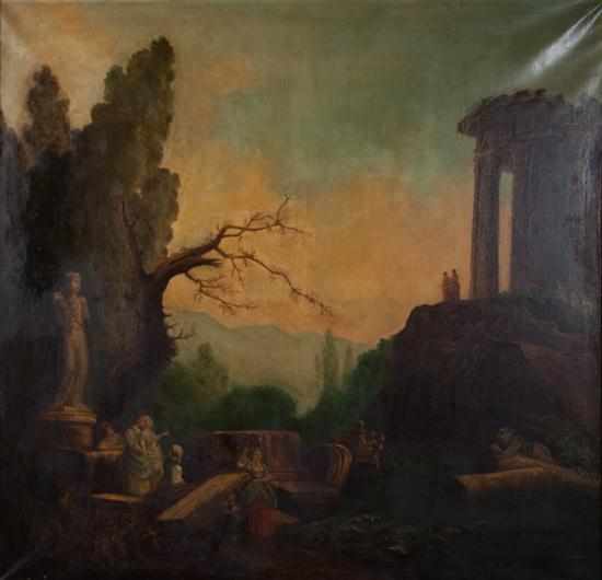 Appraisal: Continental School early th century Arcadian Landscape with Figures and