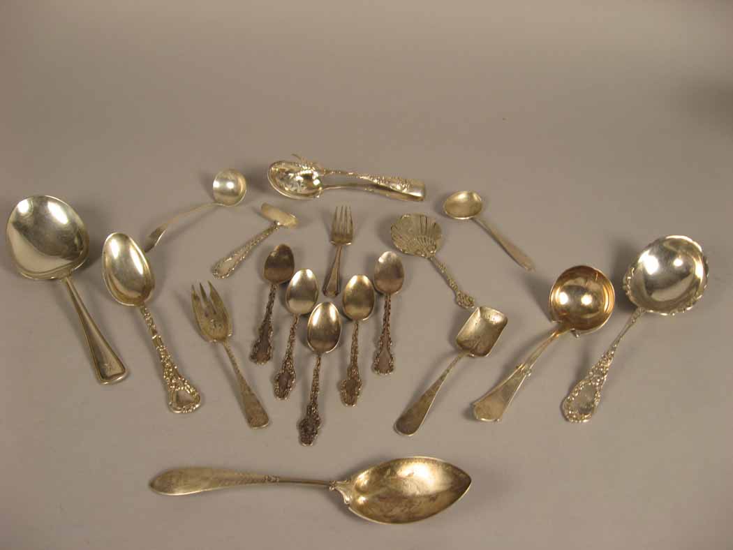 Appraisal: Group of assorted American sterling silver serving pieces various makers