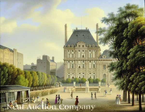 Appraisal: A S vres Porcelain Plaque Depicting the Palais des Tuileries