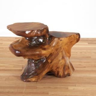 Appraisal: Japanese studio sculpted wood table Japanese studio sculpted wood table