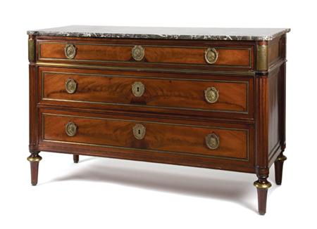 Appraisal: Louis XVI Brass Mounted Mahogany Commode Estimate -