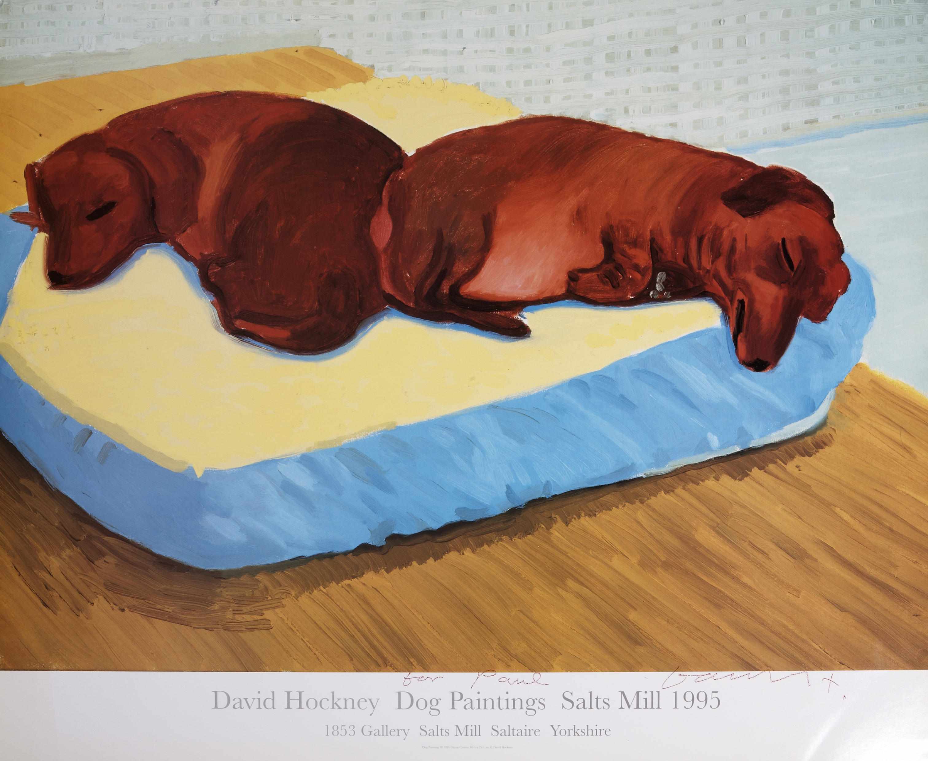 Appraisal: David Hockney British born David Hockney Dog Paintings Salt Mill