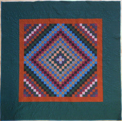 Appraisal: Amish pieced quilt mid th c in a checkered diamond