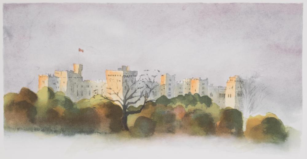 Appraisal: CHARLES III KING OF THE UNITED KINGDOM lithograph Windsor Castle