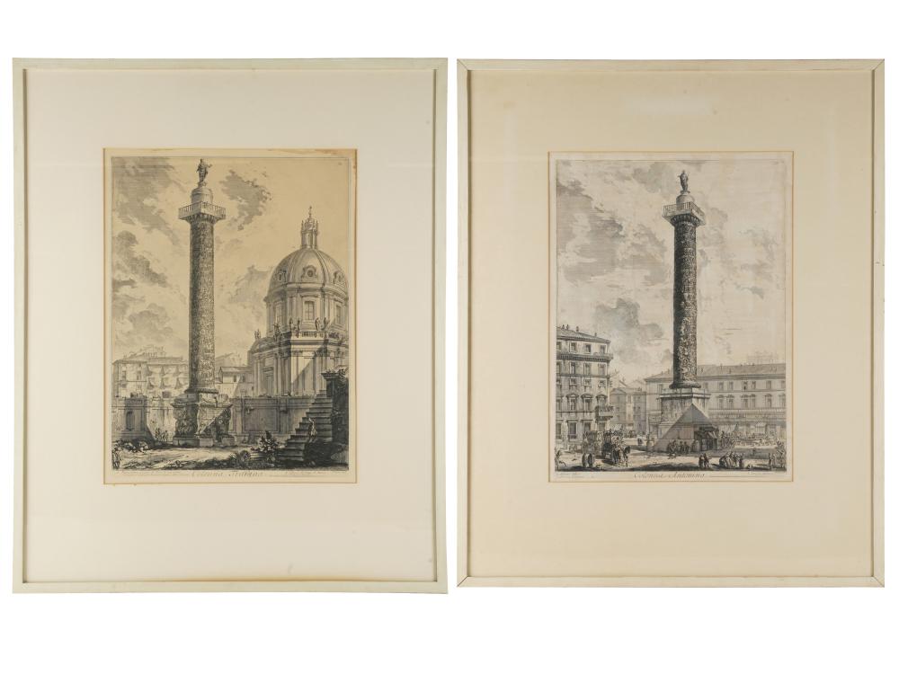 Appraisal: GIOVANNI BATTISTA PIRANESI - TWO ENGRAVINGSrepublished by Regia Calcografia each