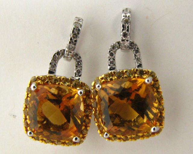 Appraisal: New k yellow gold and white gold citrine and yellow