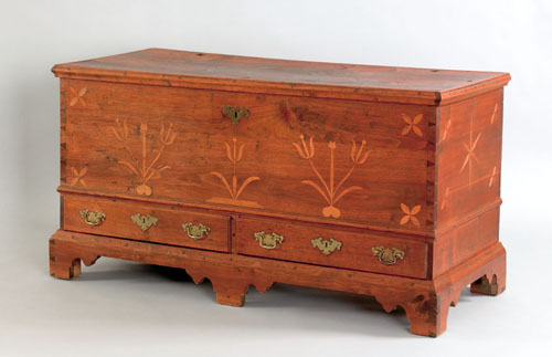 Appraisal: Lancaster or Berks County Pennsylvania Chippendale walnut blanket chest ca