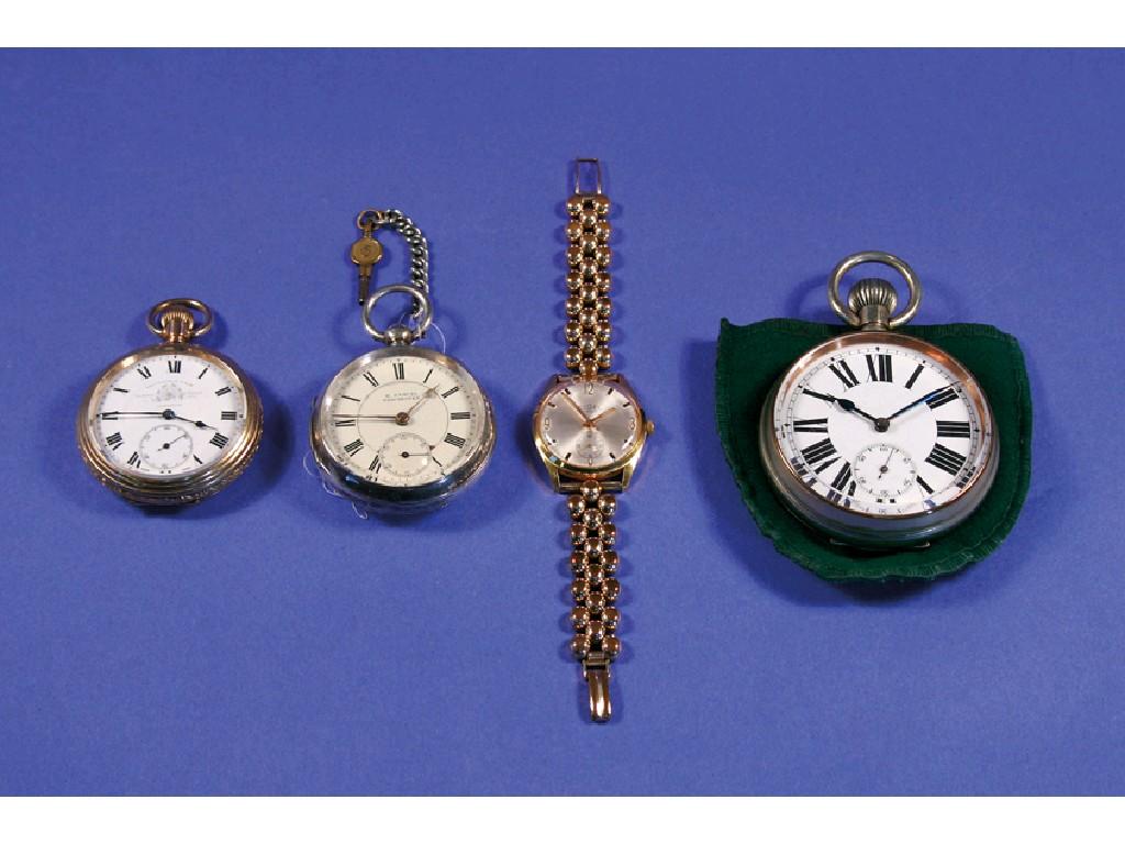 Appraisal: A GENTLEMAN'S YELLOW METAL OPEN FACED POCKET WATCH the white