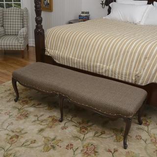 Appraisal: Ralph Lauren Home tweed upholstered bench Ralph Lauren Home tweed