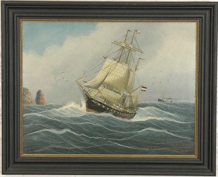 Appraisal: Nautical Scene Oil on Board