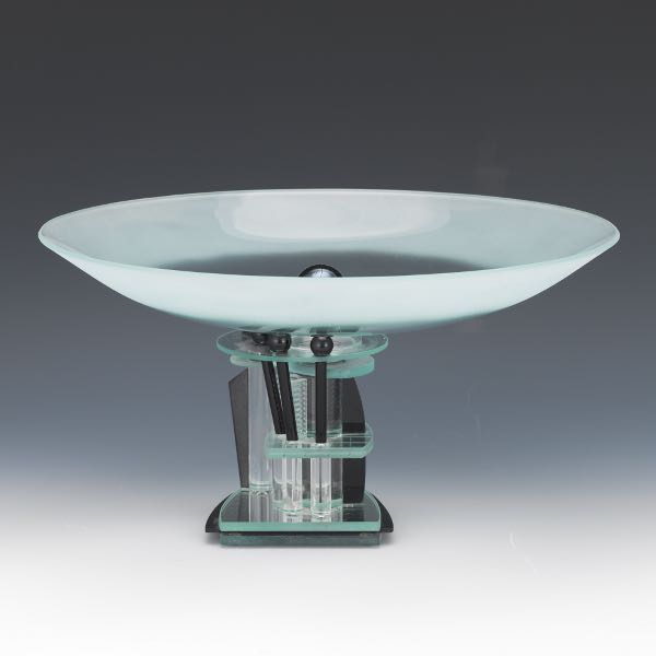 Appraisal: GEORGE PONZINI NEO-DECO LARGE COMPOTE x George Ponzini Neo-Deco centerpiece