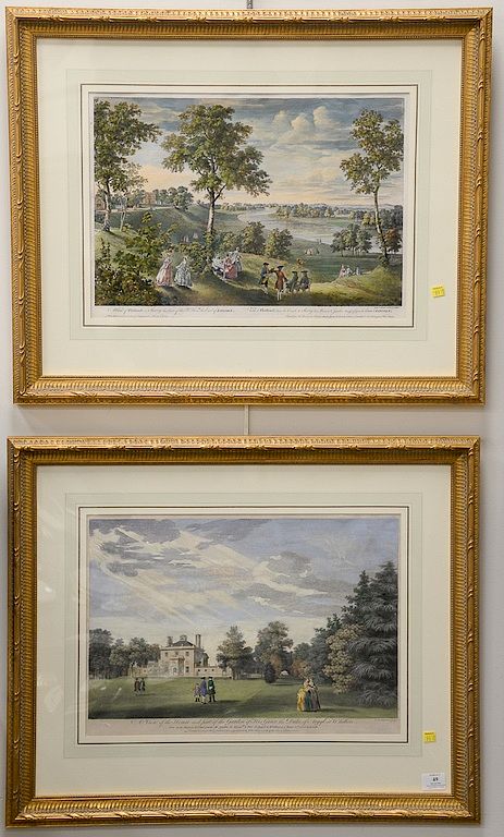 Appraisal: Two hand colored engravings including one by W Woollett A