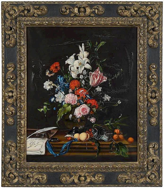 Appraisal: Flemish or Dutch School th century Still Life with Flowers