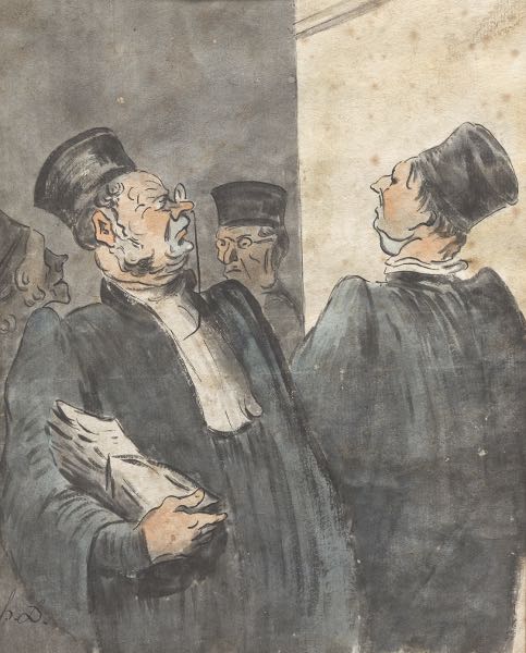 Appraisal: A WATERCOLOR INITIALED H D HONORE DAUMIER FRENCH - x