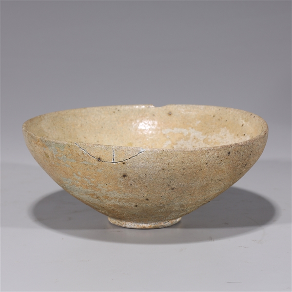 Appraisal: Antique Korean ceramic bowl th century or earlier partial glaze