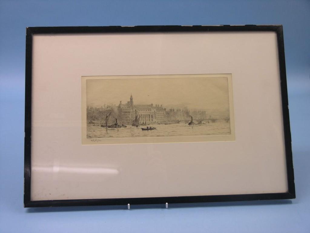 Appraisal: William Lionel Wyllie - artist's proof etching inscribed verso London