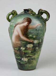 Appraisal: A Ginori style porcelain vase th century with green stamped