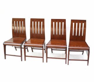 Appraisal: Set of Four Deck Chairs Set of four mahogany folding