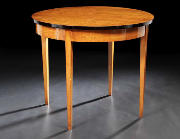 Appraisal: Biedermeier Satinwood Center Table mid- th century the circular top