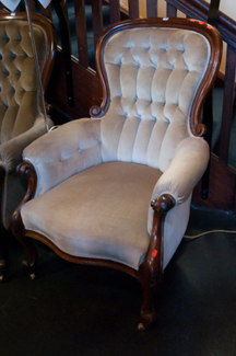 Appraisal: VICTORIAN BUTTON BACK GENTS CHAIR