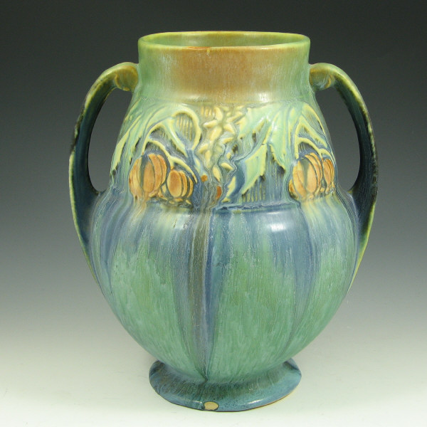 Appraisal: Roseville Baneda - Vase Roseville Baneda - handled vase in