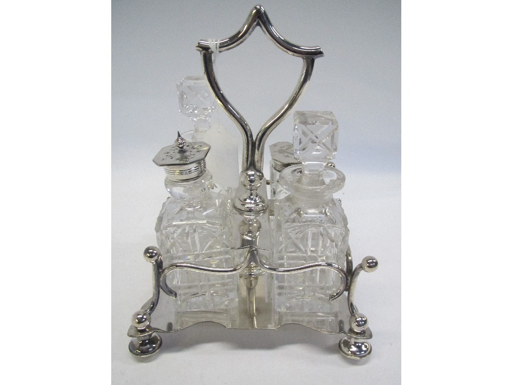 Appraisal: EP four bottle cruet stand