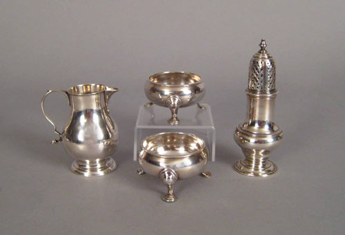 Appraisal: Four Georgian silver tablewares to include a pair of salts