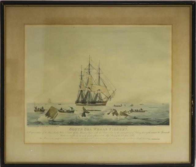 Appraisal: TH C COLORED ENGRAVING TITLED SOUTH SEASWHALE FISHERY PRINTED BY