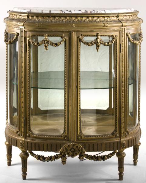 Appraisal: French Louis XVI Style Marble Top Vitrine late th c