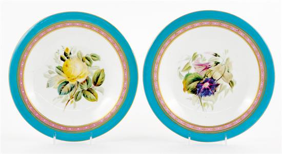 Appraisal: Pair Worcester porcelain dessert stands circa decorated with central floral