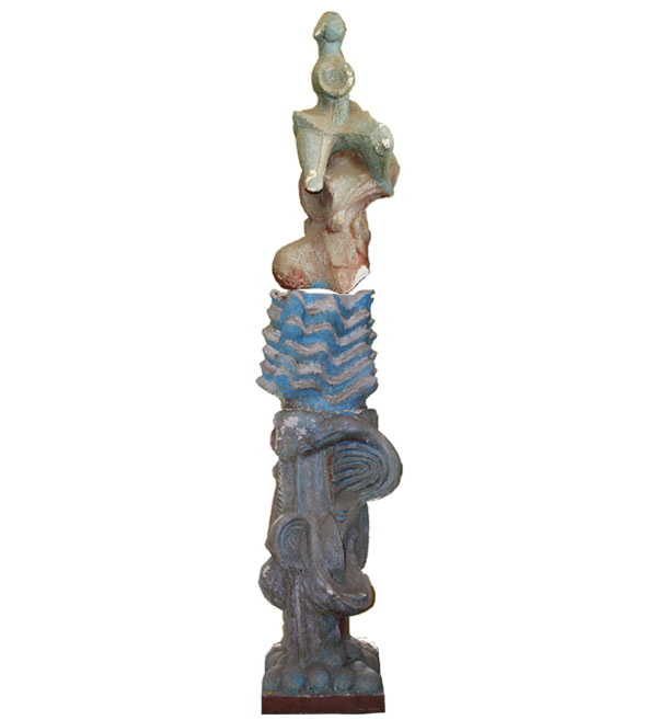 Appraisal: Robert Lohman American - monumental abstract figural sculpture painted plaster