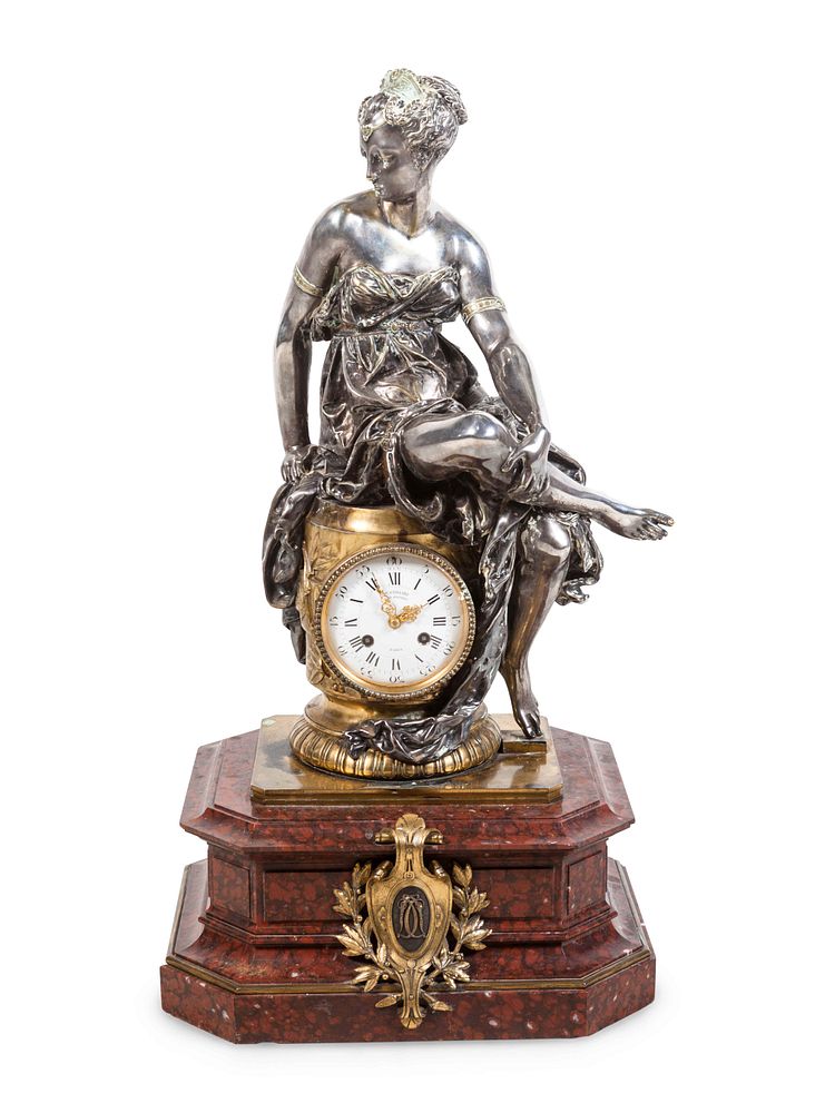 Appraisal: A Napoleon III Gilt and Silvered Bronze and Rouge Griotte