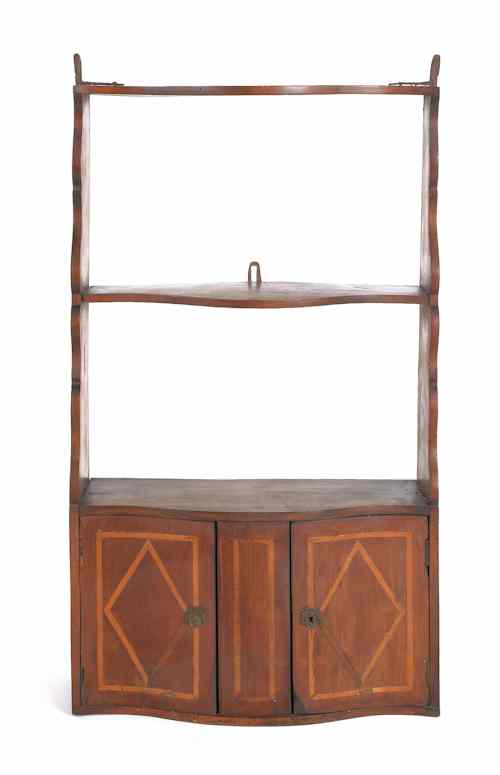 Appraisal: Dutch walnut hanging shelf late th c h w Provenance