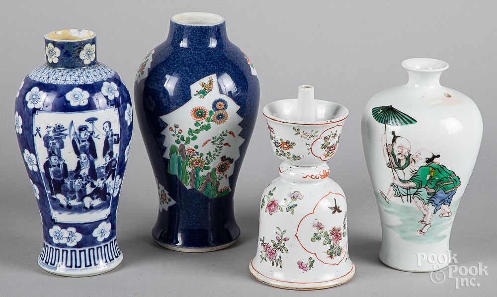 Appraisal: Four Chinese porcelain vases Four Chinese porcelain vases tallest -