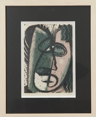 Appraisal: The Kiss woodblock print x pencil signed LR LC titled