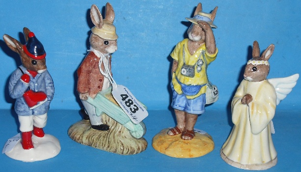 Appraisal: Royal Doulton Bunnykins Figures Tourist DB Angel DB Gardener DB