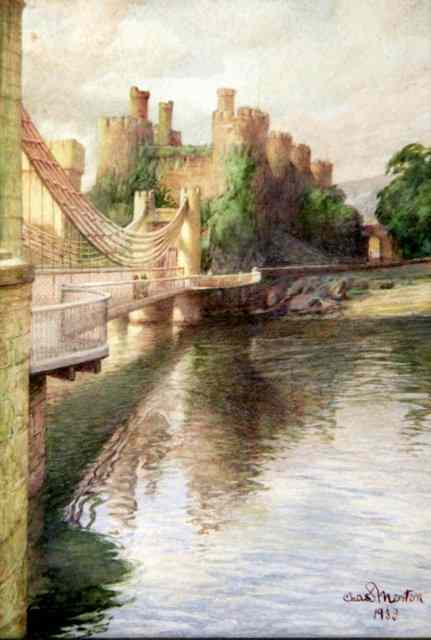 Appraisal: Charles MortonTelford's Suspension Bridge at Conway Castlesigned and dated lower