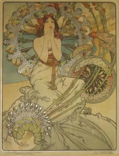 Appraisal: MUCHA Alphonse Color Lithograph Monaco-Monte-Carlo without text Imp F Champenois