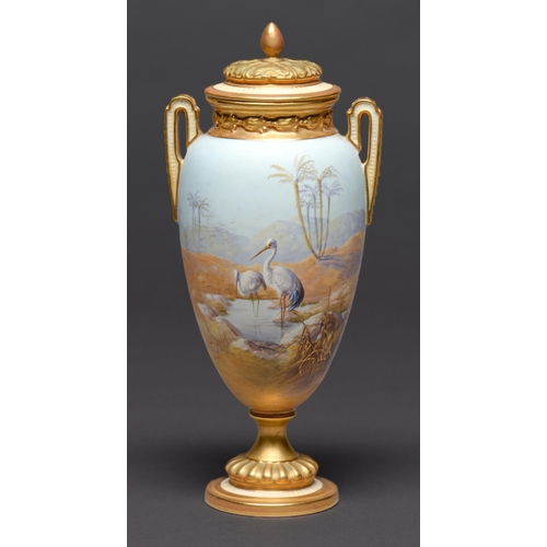 Appraisal: A Royal Worcester vase and cover painted by W Powell