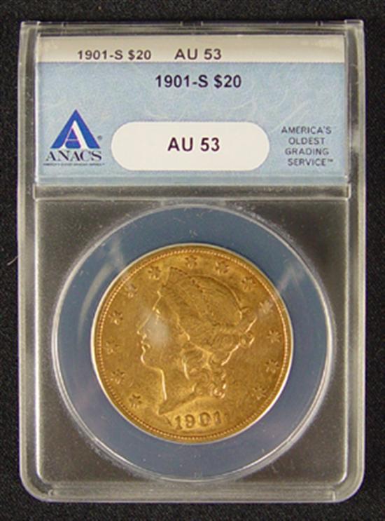 Appraisal: -S Liberty Gold Coin ANACS certified and graded AU