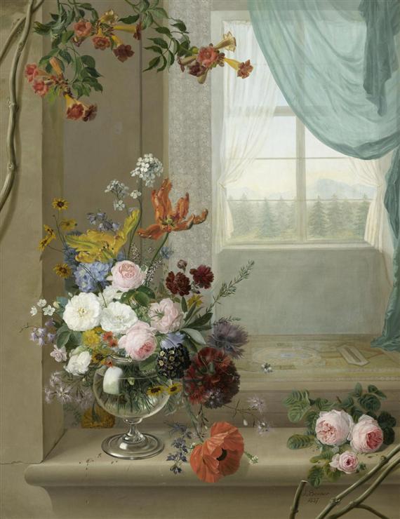 Appraisal: BENNER JEAN Gebweiler - Mulhouse Still life of flowers on