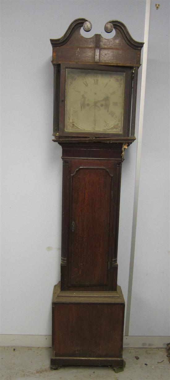 Appraisal: th century oak cased thirty hour long case clock with