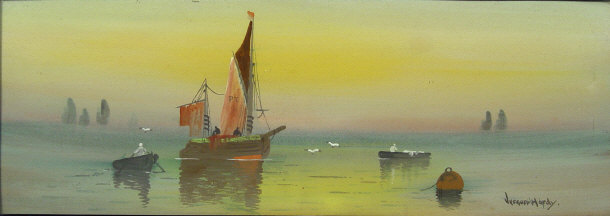 Appraisal: Vernon-Hardy- Two watercolour studies of fishing boats each signed and