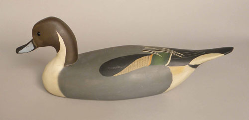 Appraisal: Bob Biddle pintail duck decoy th c signed on underside